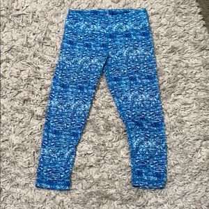 blue and white size small leggings